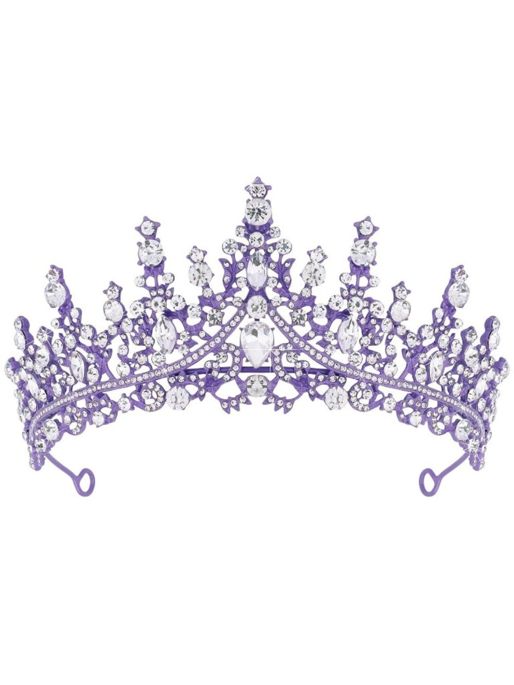 Dark Purple Bridal Tiara Crown Princess Queen Prom Pageant Halloween Accessories